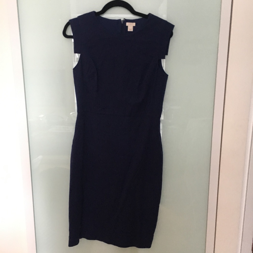 Navy Blue Jcrew Shift Dress